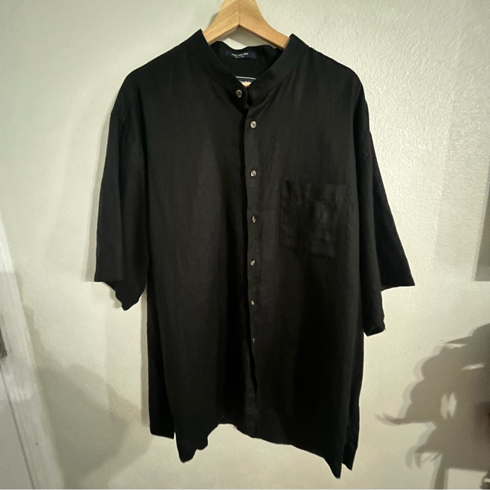 Paul Fredrick 100% Linen Casual Short Sleeve Button Down size XXL